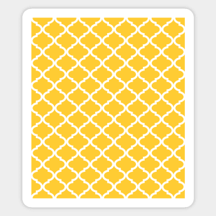 Mustard Yellow White Quatrefoil Pattern Sticker